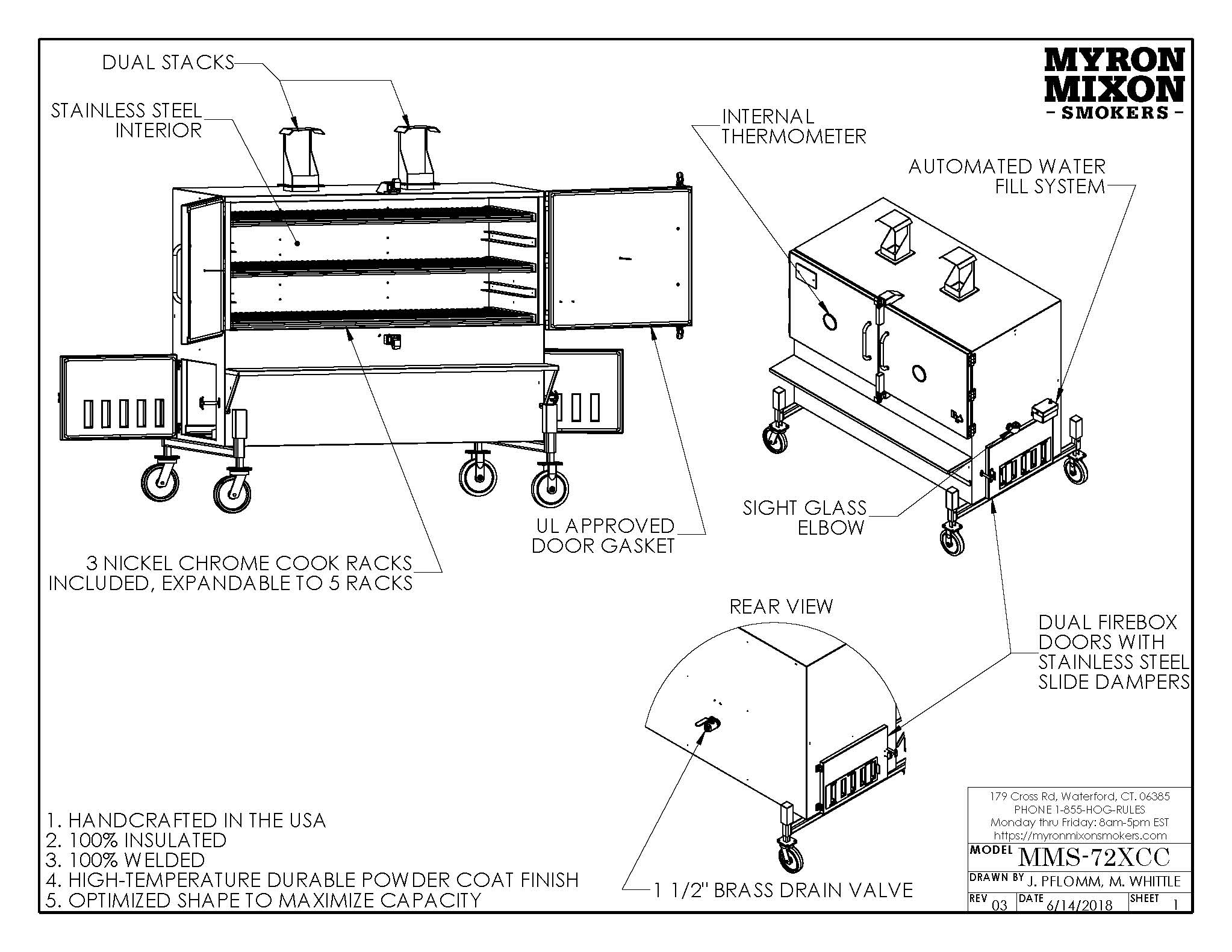 H2O Smoker - Myron Mixon Smokers-72XC