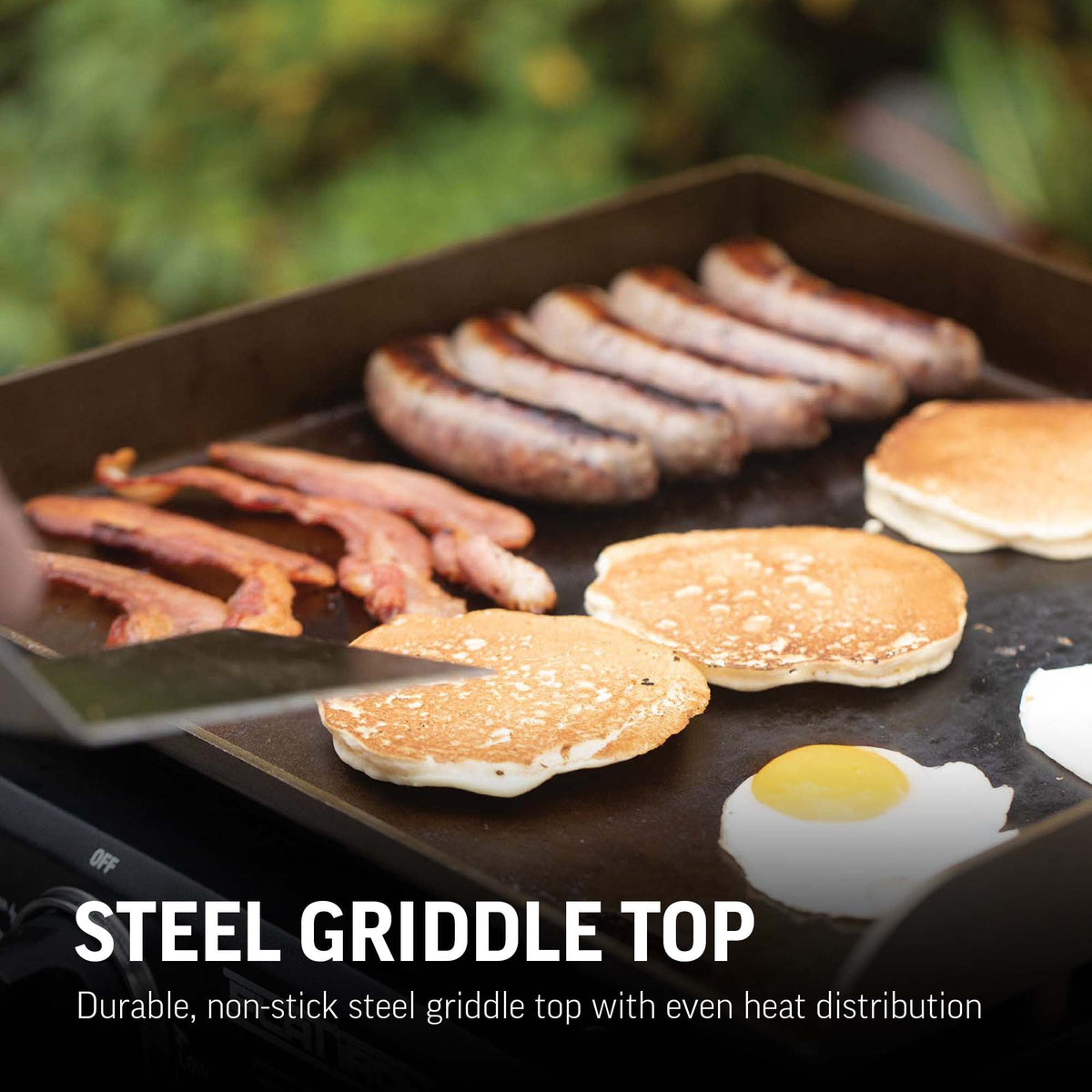 Flat Iron® Portable Gas Griddle, Cover, and Griddle Stand Bundle