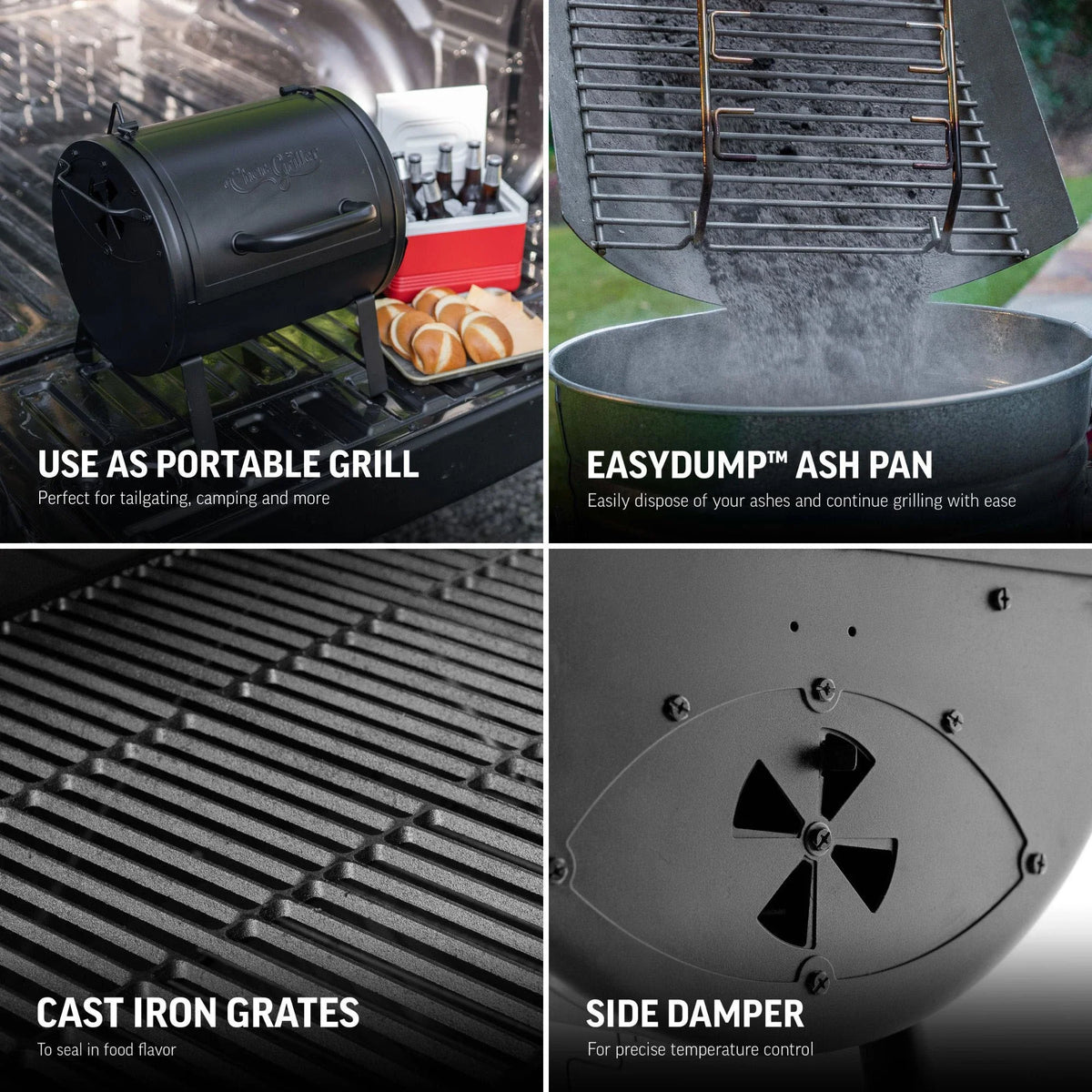 Portable Pro™ Charcoal Grill and Side Fire Box