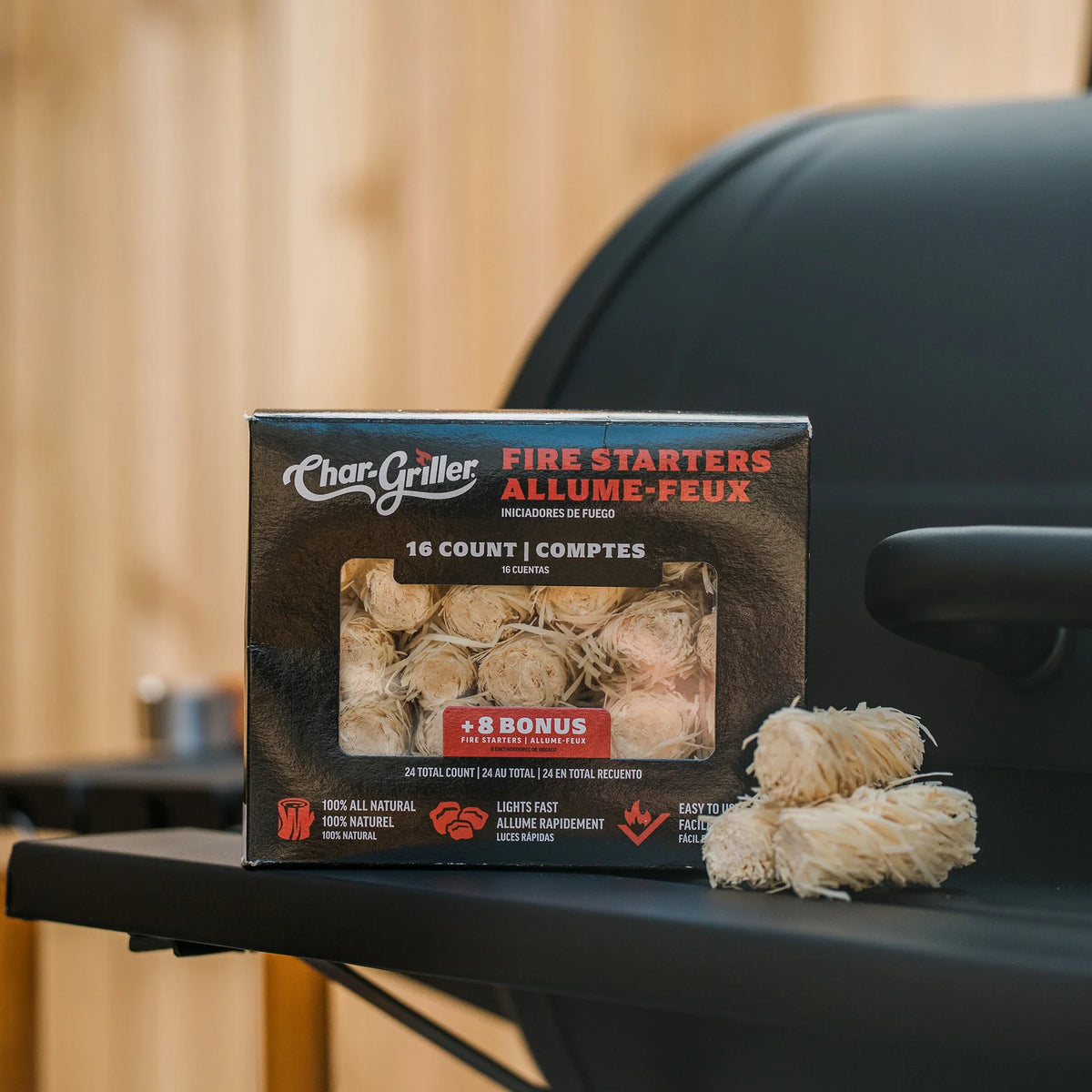 22-inch Kettle Charcoal Grill, Lump Charcoal, and Fire Starters Bundle