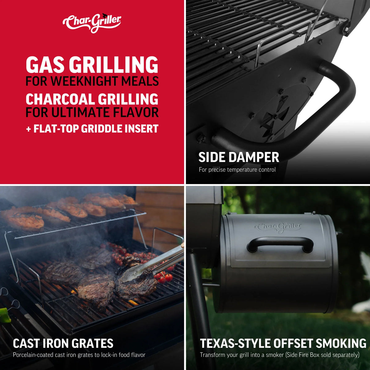FlexFuel™ Plus Grill, Griddle and Smoker