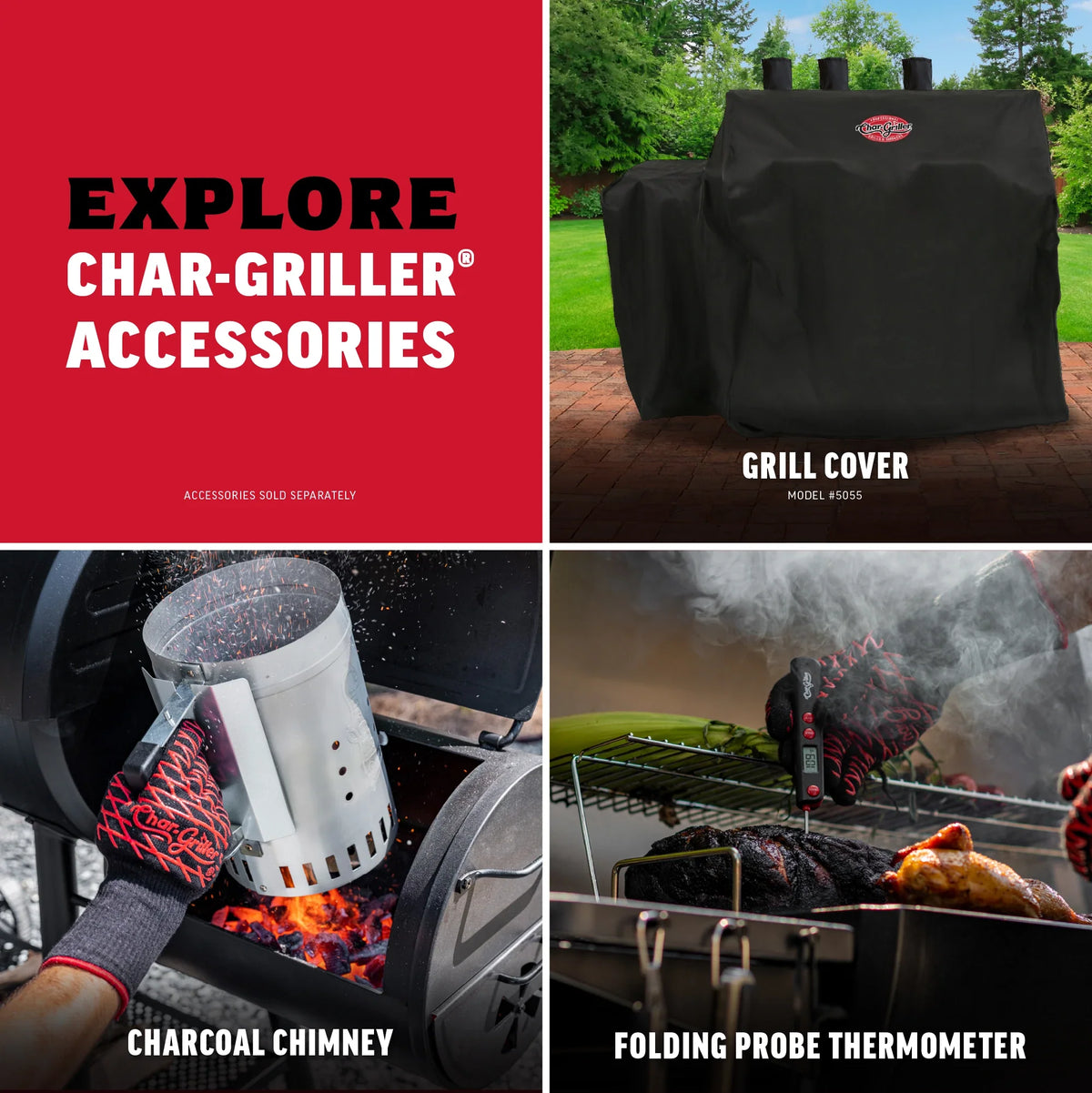 Dual Function 2-Burner Gas & Charcoal Grill