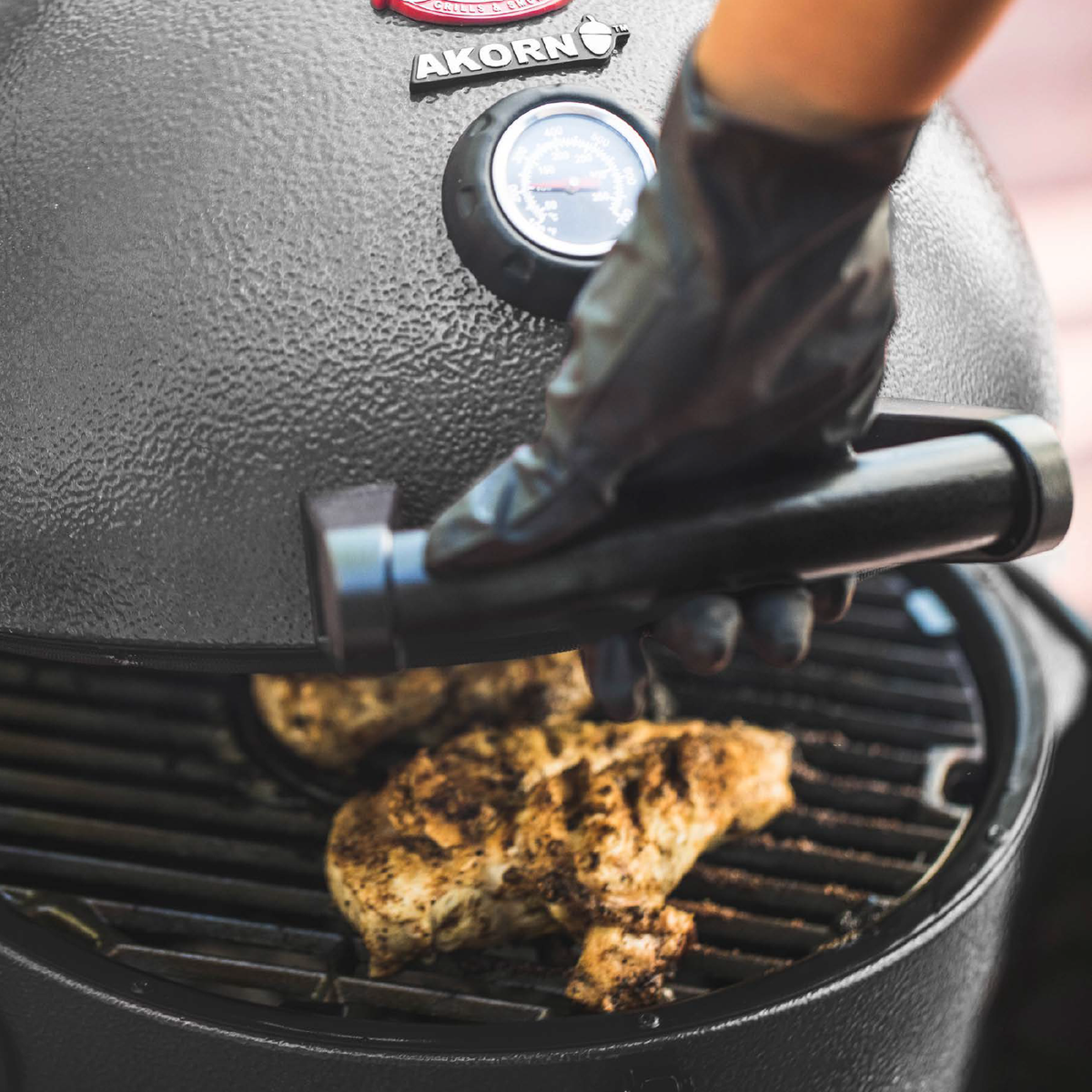 AKORN® Jr. Kamado Grill, Smokin' Stone, Cover, Chimney Bundle
