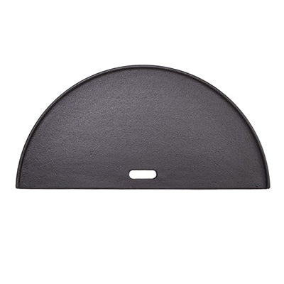Big Joe® Half Moon Soapstone, Half Moon Cast Iron Reversible Griddle, and Cover