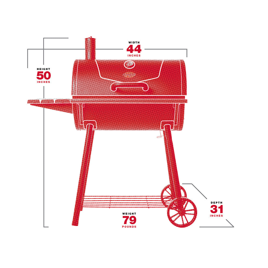 Char-Griller Super Pro® Charcoal Grill specification image chargriller