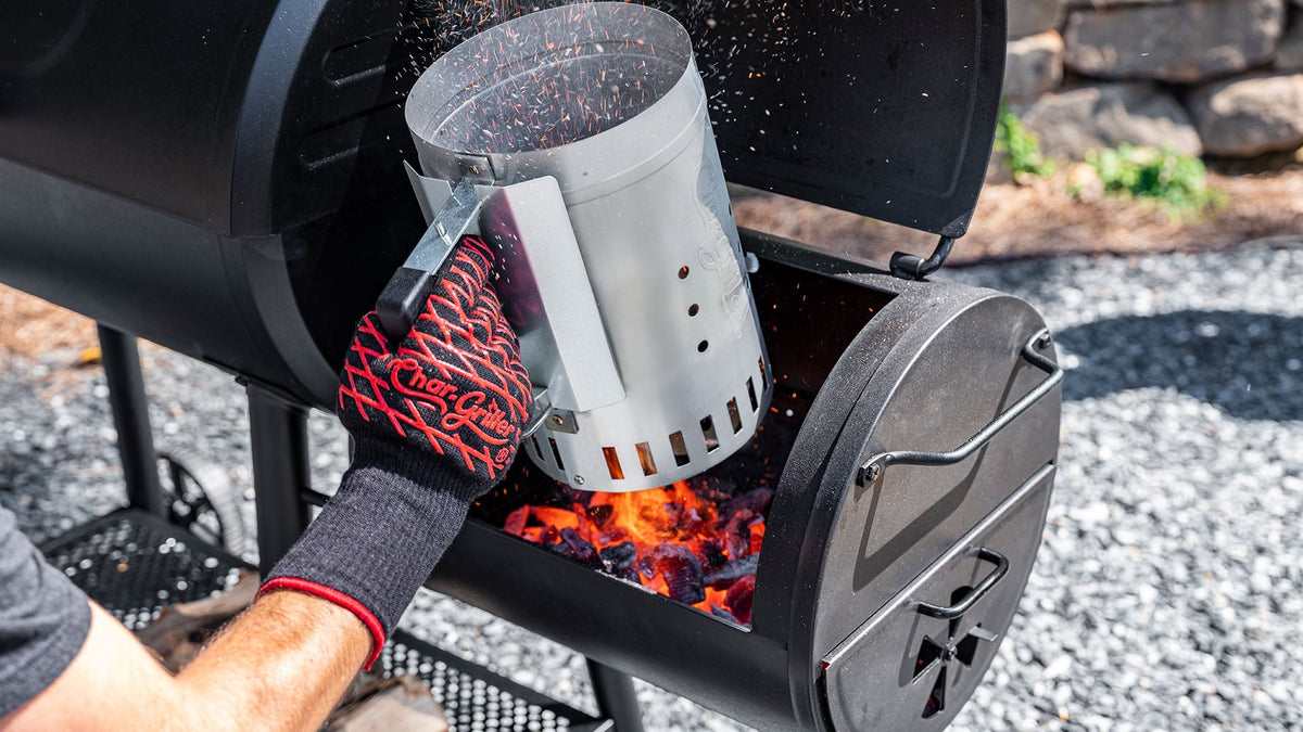Side Fire Box/Table Top Grill Charcoal Grill, Metal Handle how_it_works_photo