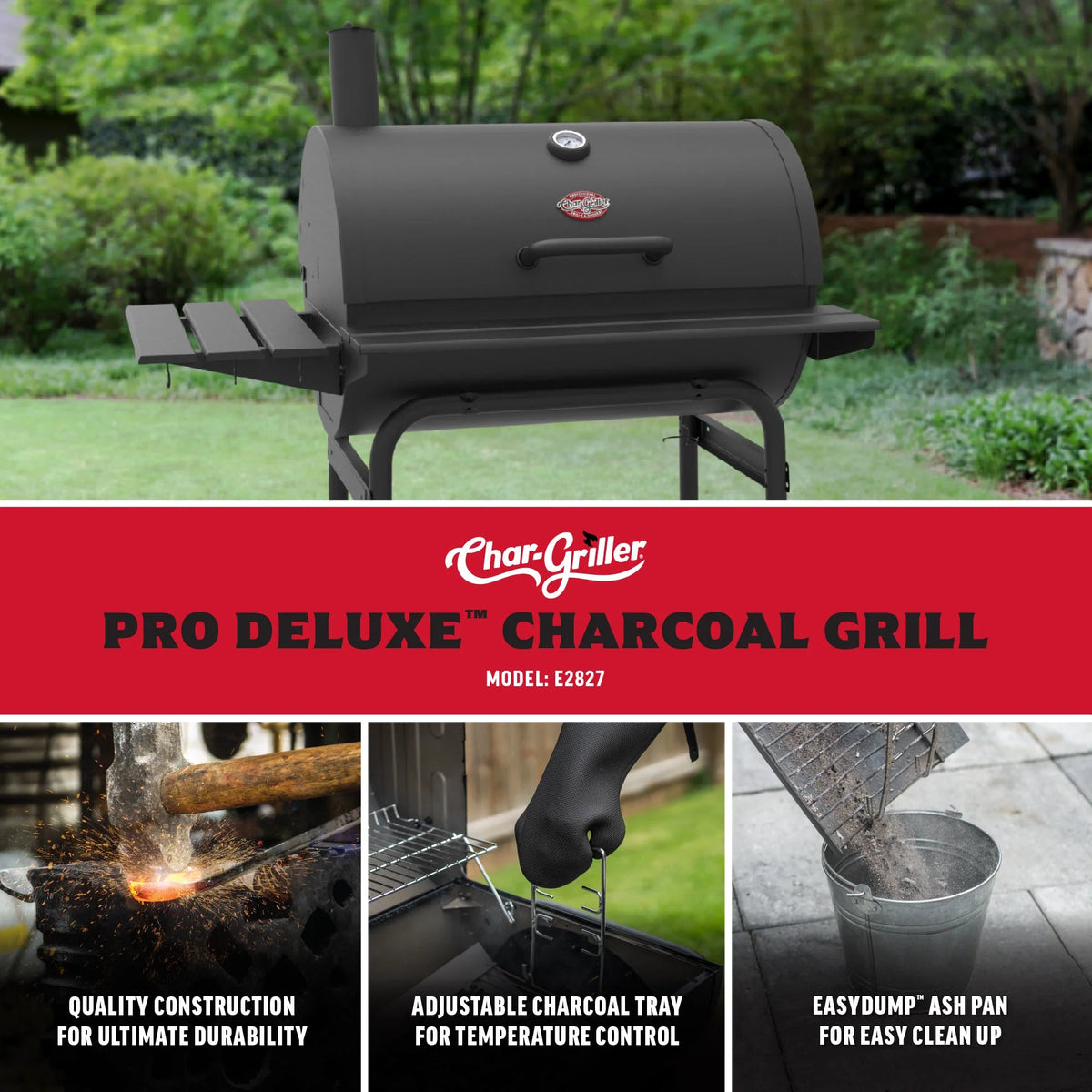 Pro Deluxe® Grill, Cover, Lump Charcoal and Fire Starters