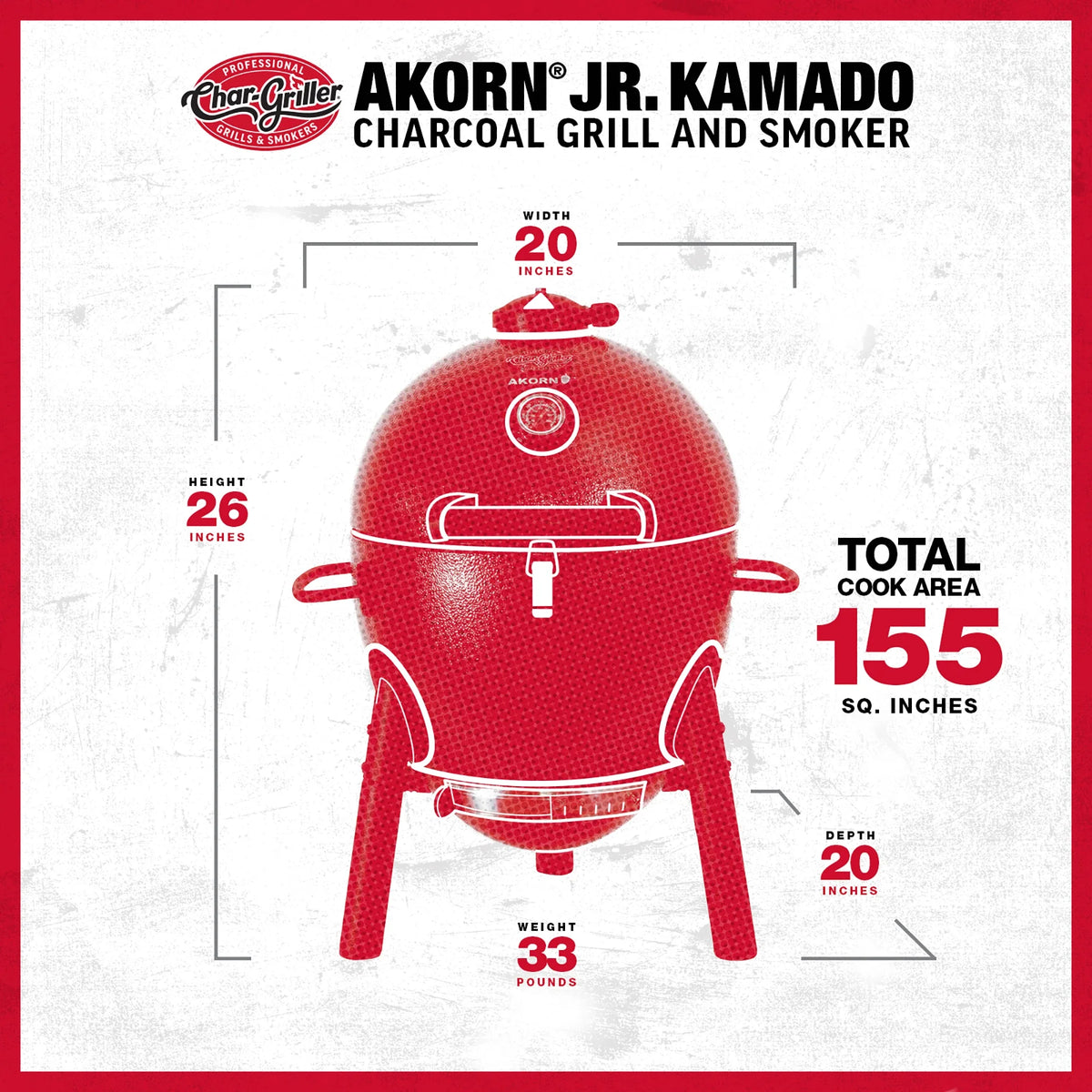 AKORN® Jr. Kamado Charcoal, Black