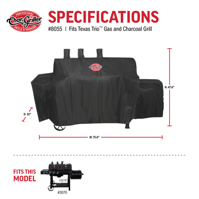 Texas Trio® Gas & Charcoal Grill Cover