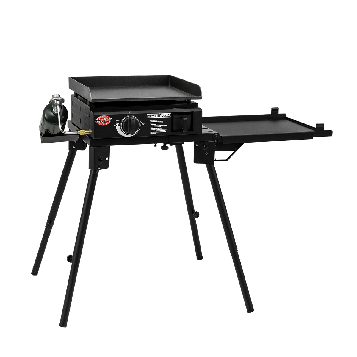 Flat Iron® Portable Gas Griddle, Cover, and Griddle Stand Bundle