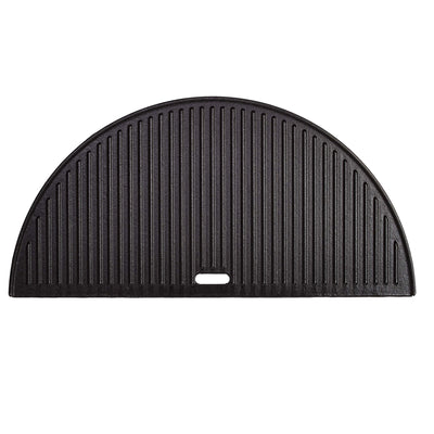 Big Joe® Half Moon Soapstone, Half Moon Cast Iron Reversible Griddle, and Cover