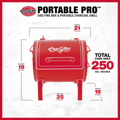 Portable Pro™ Charcoal Grill and Side Fire Box