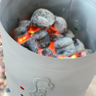 Trigger Release Chimney, Charcoal, Fire Starters and Thermometer Bundle