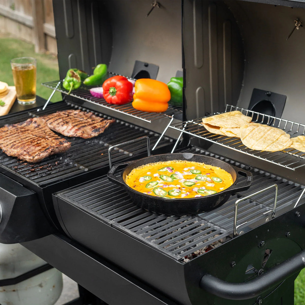 Dual-Fuel Pro™ 3-Burner Gas and Charcoal Grill and Smoker