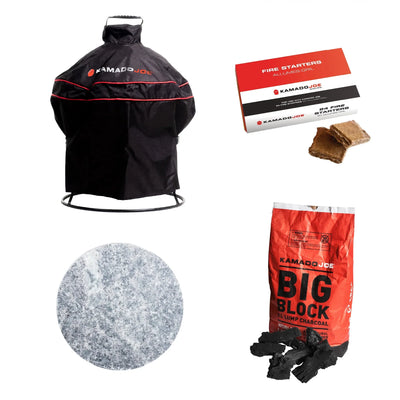 Joe Jr® Soapstone, Cover, Big Block XL Charcoal and Fire Starters Bundle