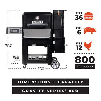 Gravity Series® 800 Digital Charcoal Griddle + Grill + Smoker