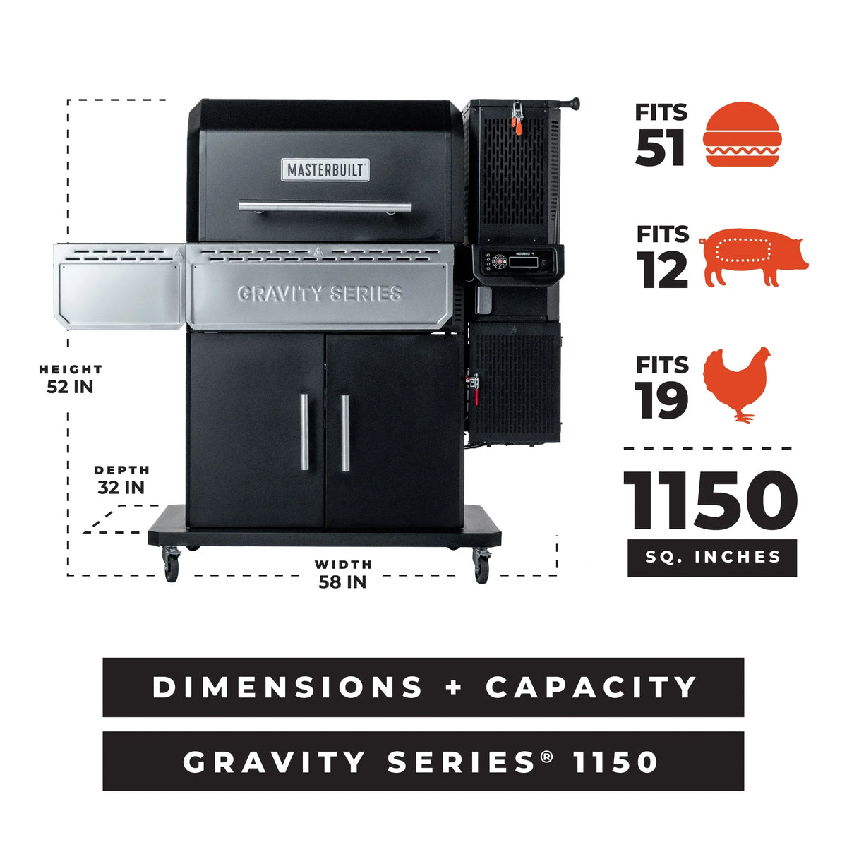 Gravity Series® 1150 with Cover and Griddle Insert Bundle