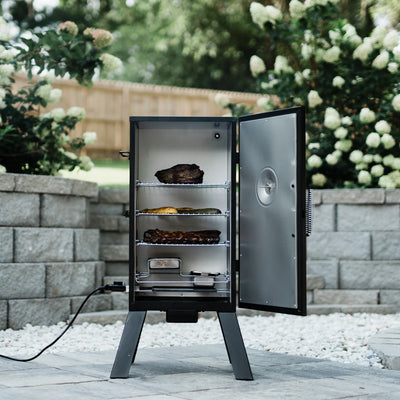 30-Inch Analog Electric Smoker with Legs and Cover Bundle