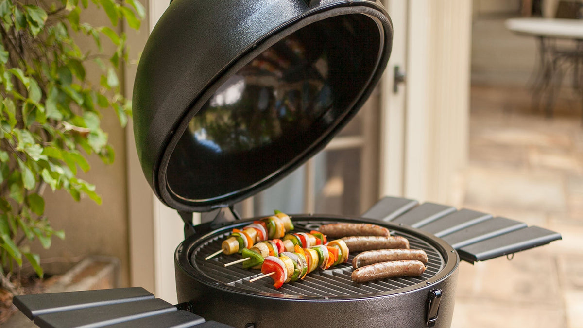 AKORN® Kamado Grill, Cover, Smokin' Stone, Chimney Bundle how it works photo