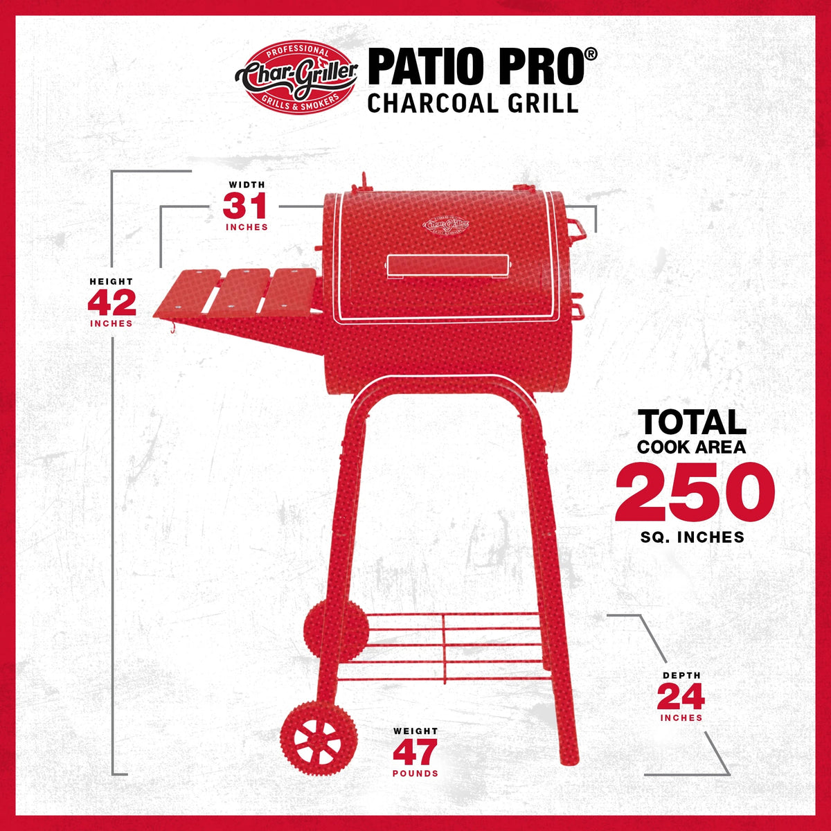 Patio Pro® Charcoal Grill 1616 specification_image_chargriller